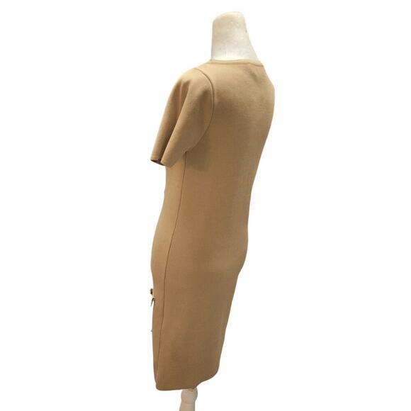 Elisabetta Franchi Women's Mini Dress Size Small Stretch Chain Detail Ruffle - Picture 3 of 12